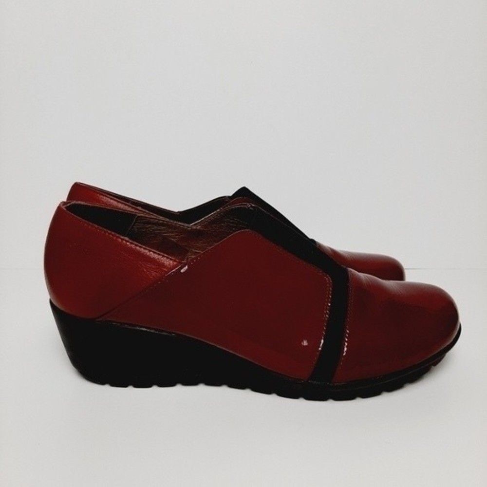 WONDERS Spain Wedge Loafers Red Patent Leather Sz Eur 40 | US 8.5 - Picture 4 of 14